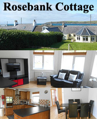 Rosebank Holiday Cottage is situated in the pretty unspoilt village of Port Logan in Dumfries and Galloway, South West Scotland and is ideal for families and couples looking for something completely different from their hectic working lives. This traditional fisherman’s cottage is now completely refurbished making your holiday in Scotland comfortable and welcoming. The cottage has two double bedrooms, one ensuite, and a third bedroom with bunk beds, sleeping a family of six. All on one level, a bright and light open plan kitchen, living and dining area opens onto a large private, secure garden on two levels. Steps to the top level lead to a picnic table and seating area where there is a wonderful view of the Port Logan Lighthouse and the sea. Two / Three well behaved pets are welcome at Rosebank for a small extra charge.